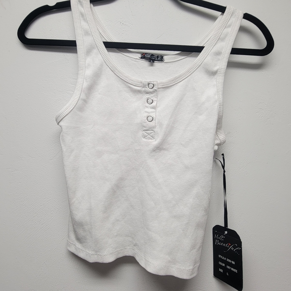 2 NWT Oxy Tank Top by Splash 2 Separate Shirts Women's Size L White & Mauve